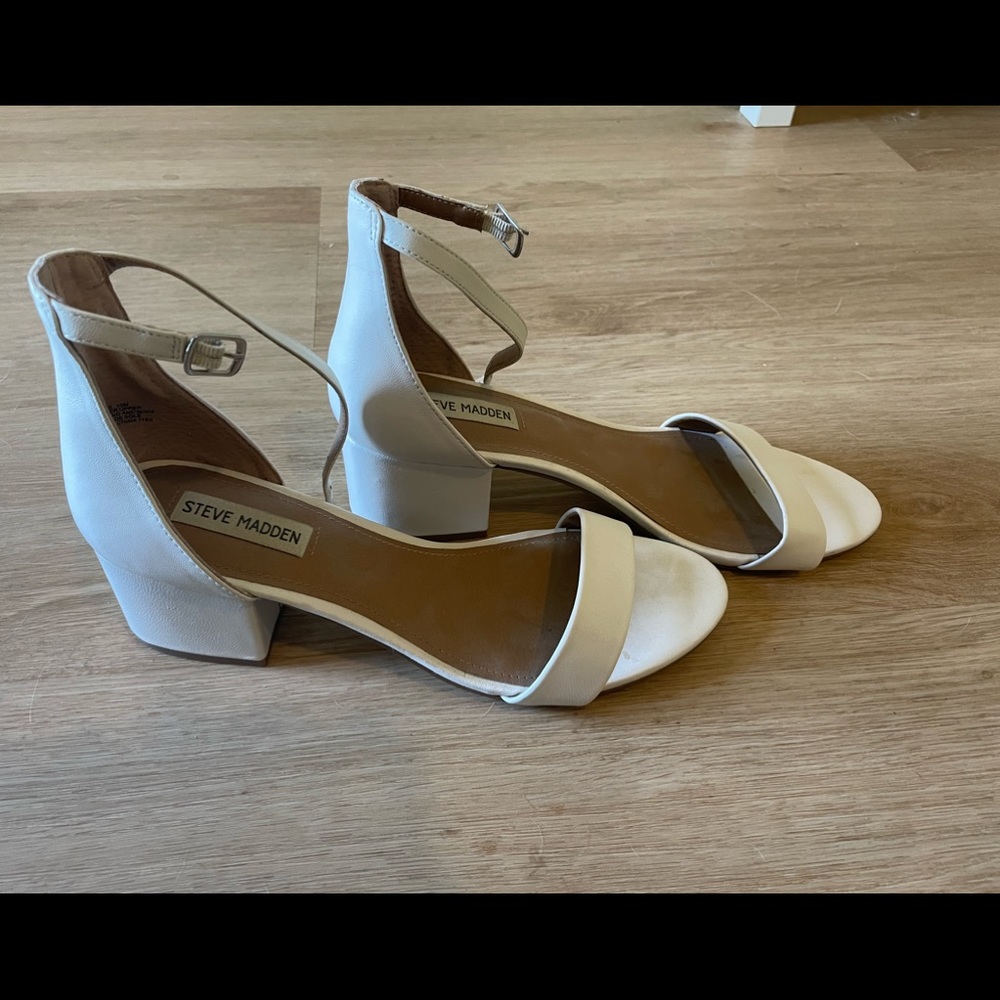 Steve Madden White strappy heels